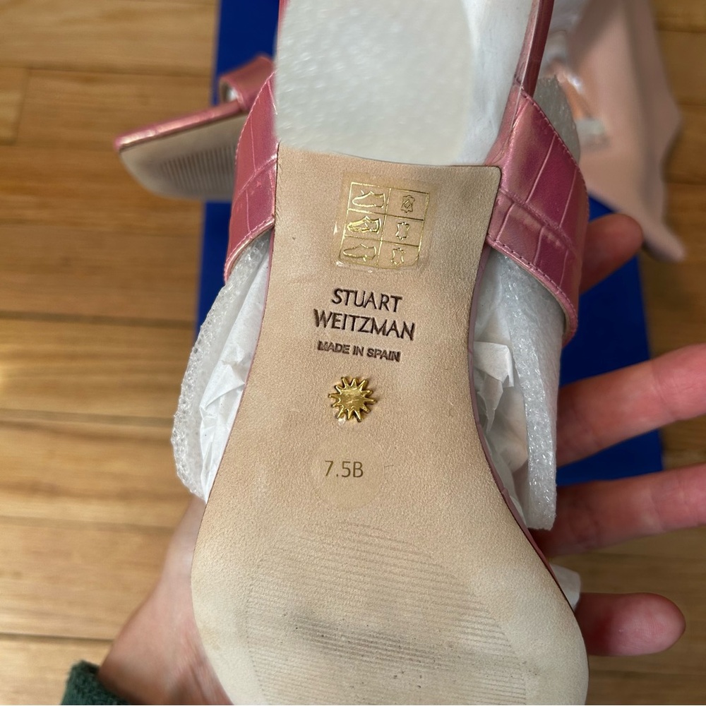 NWB Stuart Weitzman Women's Kristal Sandals pink heels size 38 7.5B - Picture 9 of 15
